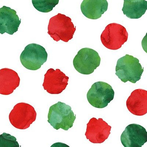 (1.5" scale) watercolor spots || red and green C19BS