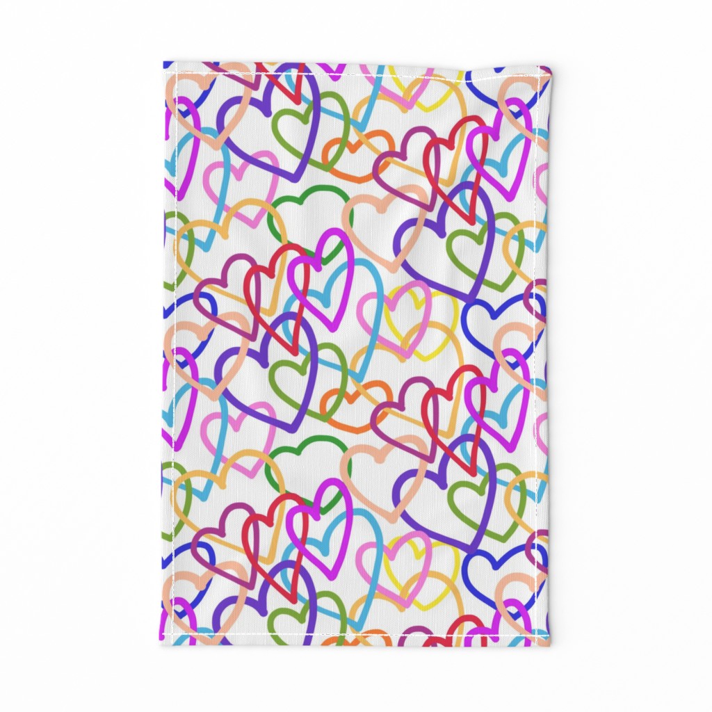 Hearts Entwined - Rainbow #1 - on white (large)