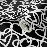 Hearts Entwined - White on Black (large)