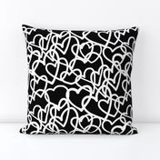 Hearts Entwined - White on Black (large)