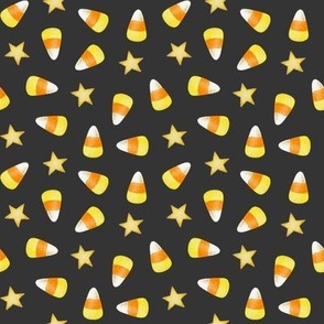 Candy Corns and Stars on black night - small scale