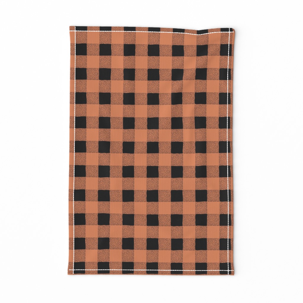 Halloween western ranch camping theme christmas buffalo plaid check design abstract outdoors design seasonal winter fall halloween orange