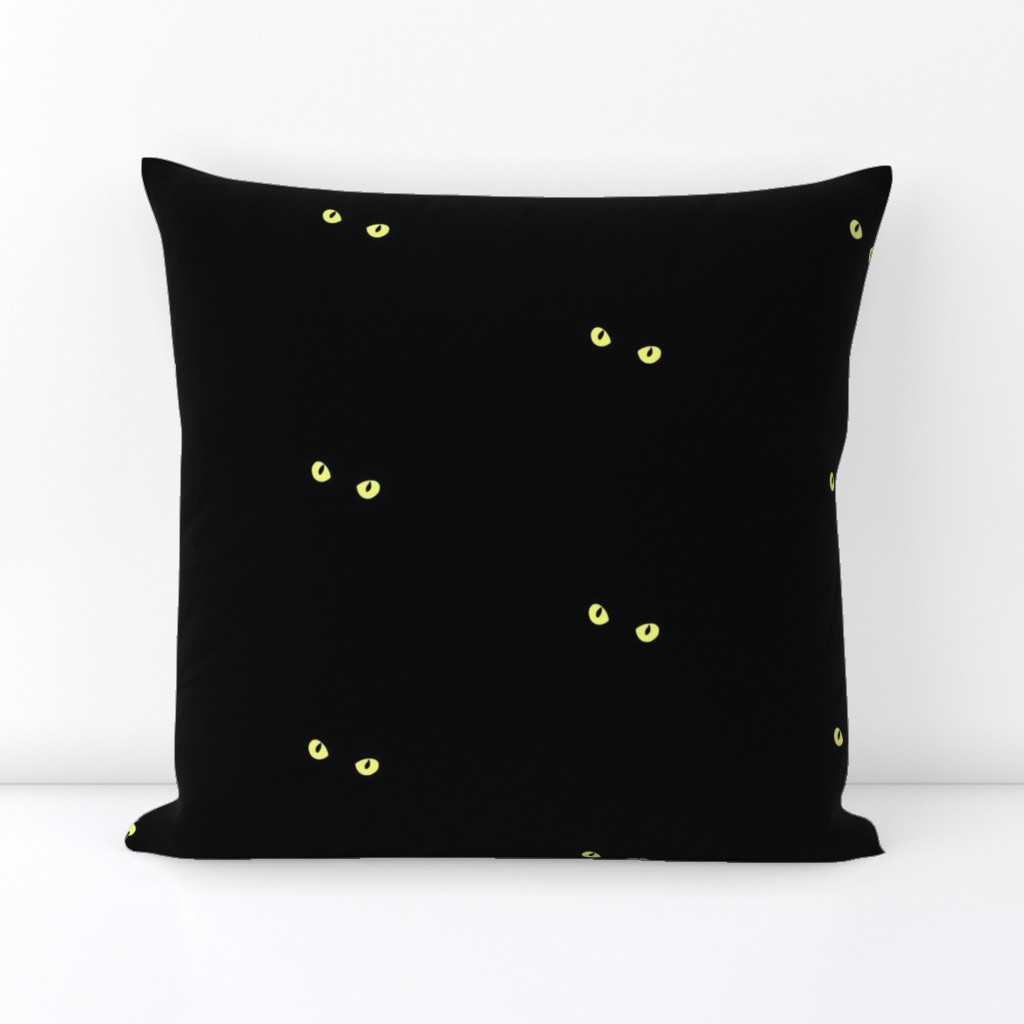 Peek-a-Boo Pussycat Eyes in the night - yellow on black 