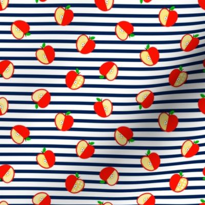 Tossed Apple Navy Stripes