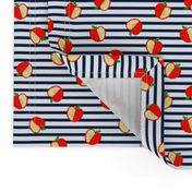 Tossed Apple Navy Stripes