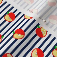 Tossed Apple Navy Stripes