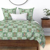 Tea Time w/Corgi Wholecloth | Soft Green