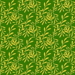 A Drift of Sunny Lemon Leaves on Lime Shadows - Small Scale