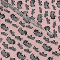 SMALL - musk ox fabric // arctic animal fabric canada alaska greenland - pastel pink