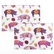 pink purple floral piggies