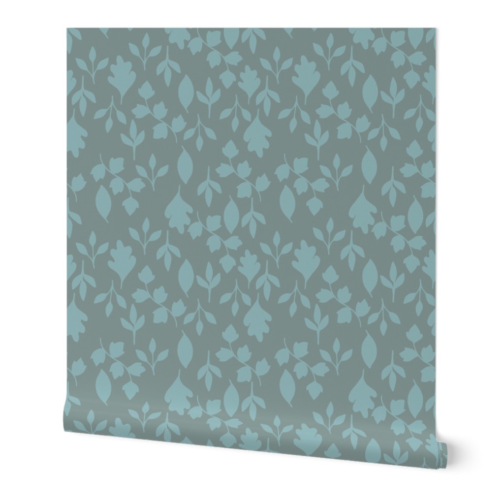 Foliage {Blue on Grey}