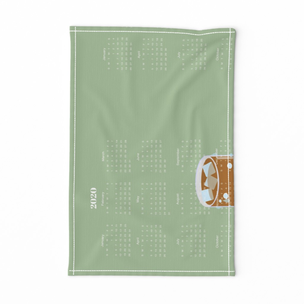 2020 Tea towel-green