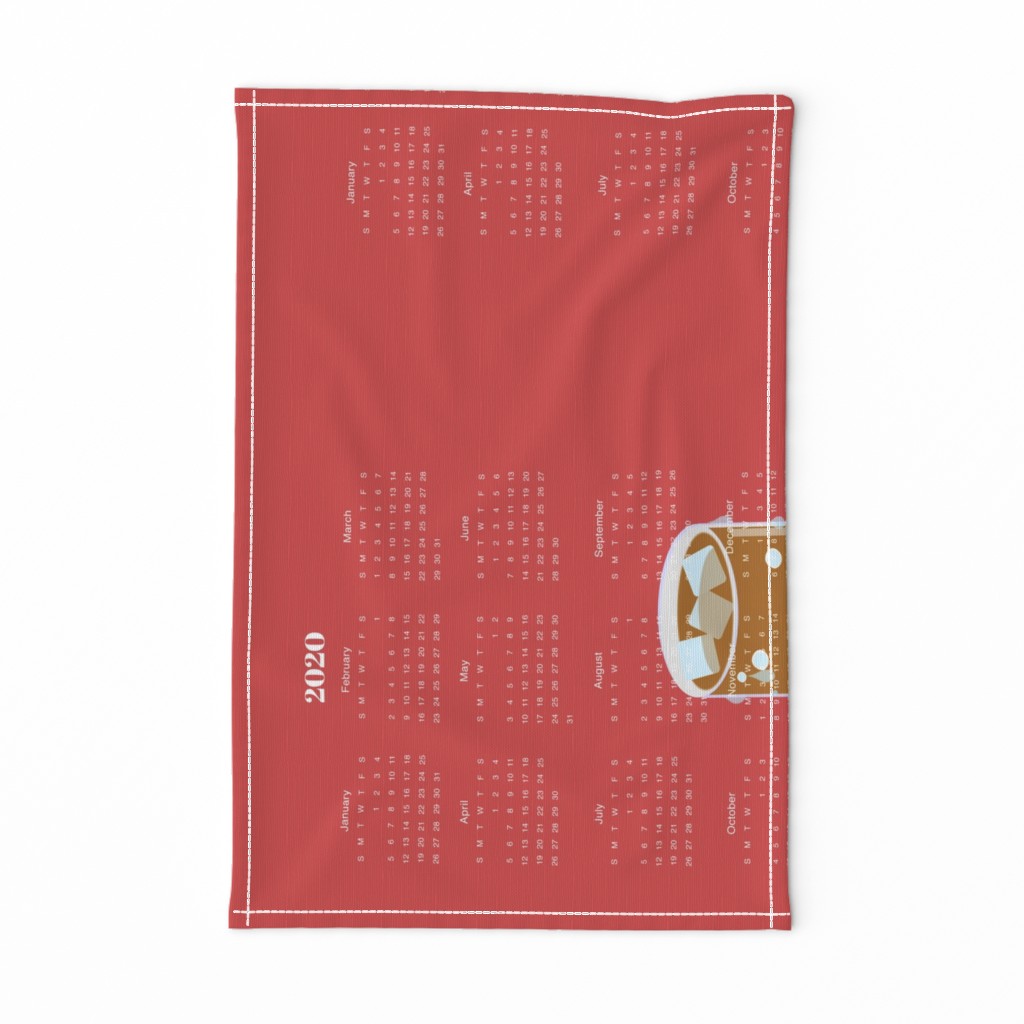 2020 Tea towel-red