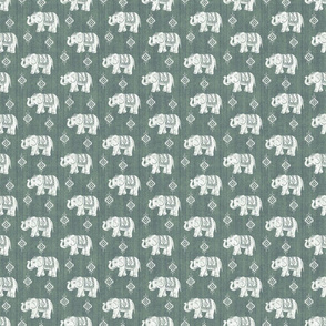 Sharavathi Elephants - Green Earth - Smaller Scale
