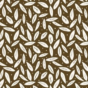 Prairie Leaf and Dot - in brown and cream