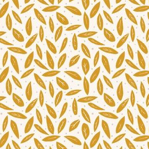 Prairie Leaf and Dot - gold and cream