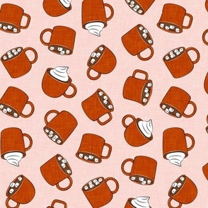 hot cocoa - hot chocolate - rust on pink - LAD19