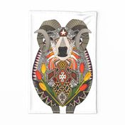 ARIES RAM tea towel white