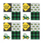 Little Man - Tractors - Green and Black - Plaid - LAD19