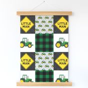 Little Man - Tractors - Green and Black - Plaid - LAD19