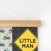 Little Man - Tractors - Green and Black - Plaid - LAD19