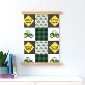 Little Man - Tractors - Green and Black - Plaid - LAD19