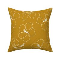 freehand hibiscus - mustard - large