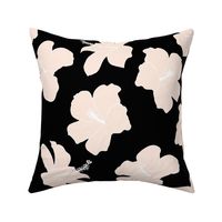 freehand hibiscus - black & pale peach - large