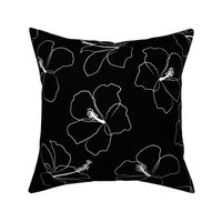 freehand hibiscus - black - large