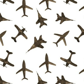 Earthy airplanes • watercolor natural planes
