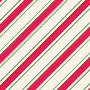 Red and green stripes on white