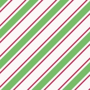 Green, red and white candy cane stripes