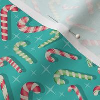 Scattered candy canes