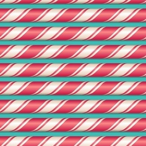 Candy cane stripes on blue