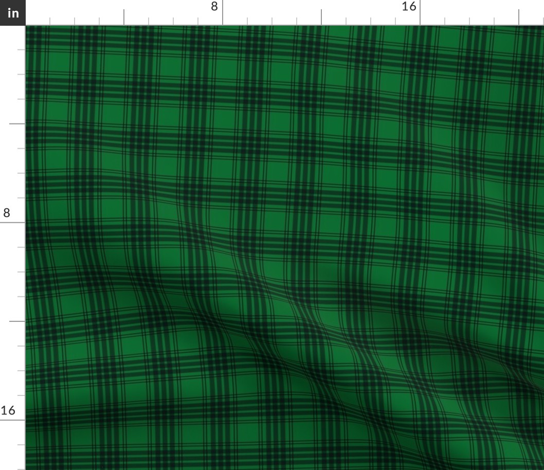 Green and black winter plaid