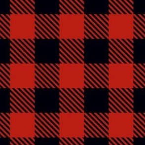 Red and black buffalo plaid