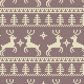 Ugly Sweater Knit—Reindeer duo - Warm neutral