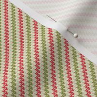 Ugly Sweater Knit-Diagonal stripes- Light red and green