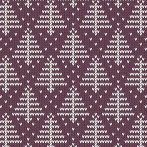 Ugly Sweater Knit—Trees-Light trees on purple background