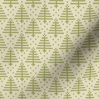 Ugly Sweater Knit—Trees-Light green trees on light background