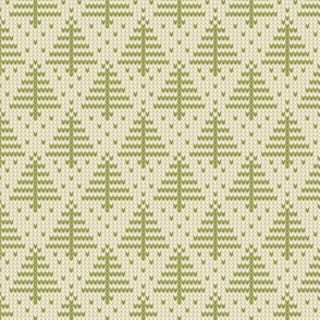 Ugly Sweater Knit—Trees-Light green trees on light background