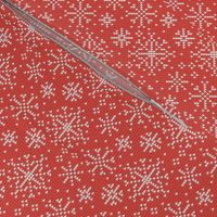 Ugly Sweater Knit—Snowflake scatter -Light red