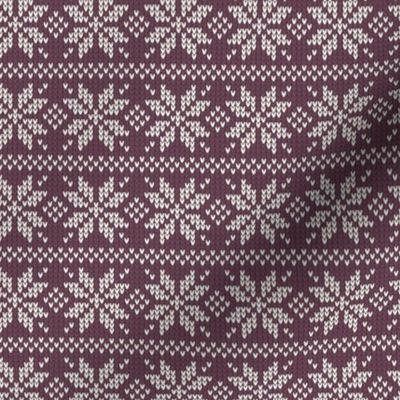 Ugly Sweater Knit—Snowflake stripes - Purple