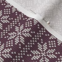 Ugly Sweater Knit—Snowflake stripes - Purple