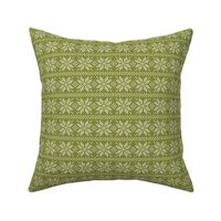 Ugly Sweater Knit—Snowflake stripes - Light green