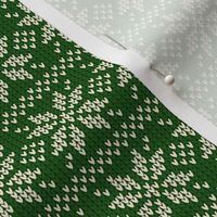 Ugly Sweater Knit—Snowflake stripes - Dark green