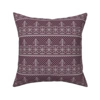 Ugly Sweater Knit—Trees and snow - Purple