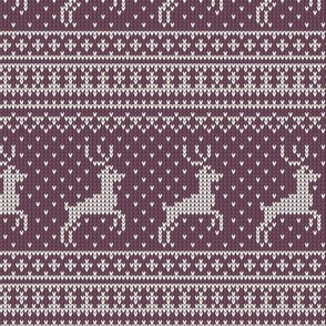 Ugly Sweater Knit—Reindeer-Purple