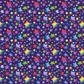 Rainbow Stars on Blue - Small