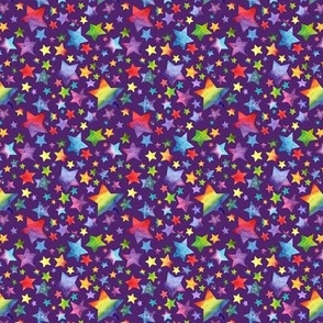 Rainbow Stars on Purple - Small